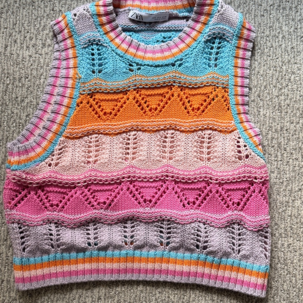 Zara Colorful Knit Sweater Vest